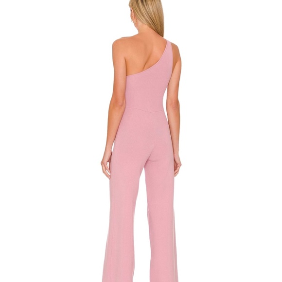Lilac Wave Ribbed-Knit Waverly Wide-Leg Off-Shoulder Jumpsuit - Picture 4 of 7